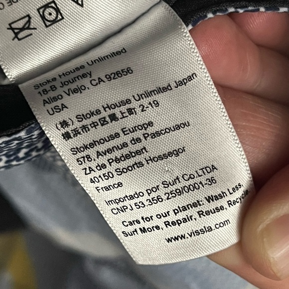 Vissla upcycle coconut poly stretch blue stripe swim trunks - Picture 9 of 9